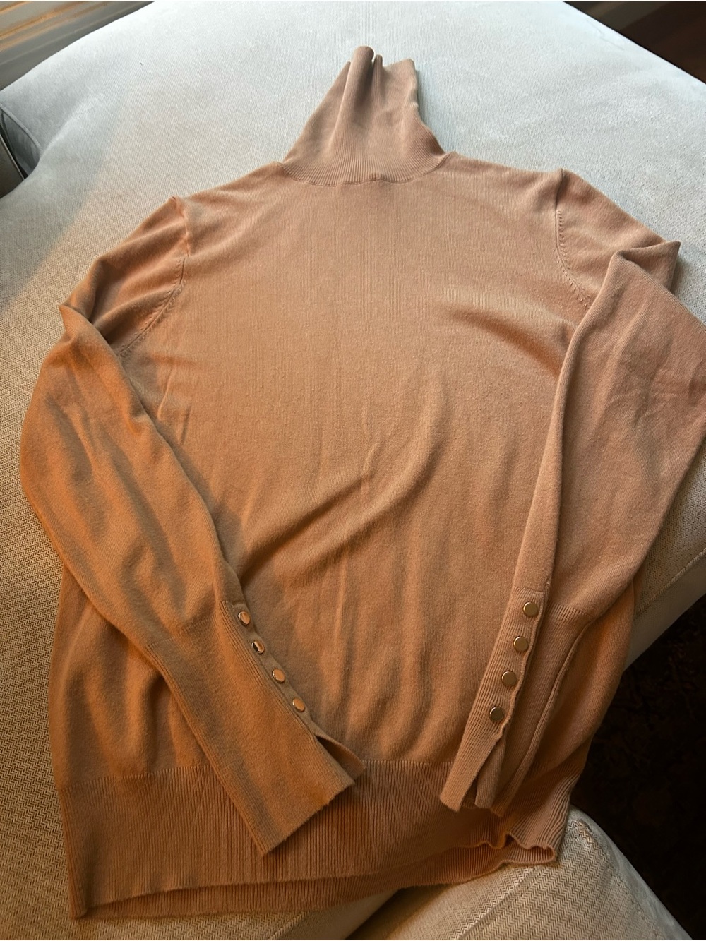 Zara Ribbed Turtleneck Sweater in Camel Brown